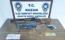 KOZAN POLİSİ 1 KALAŞNİKOF SİLAH VE 48 ADET MERMİ ELEGEÇİRDİ