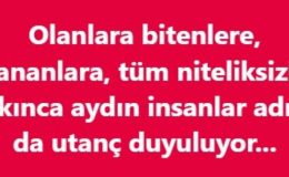 Aydınlar adına bazen utanç duyuluyor!