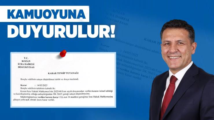 Kozan Belediyesi “Belediye tarafından gizlice ve yok pahasına satışa çıkarıldığı” yönündeki açıklamaları gerçeği yansıtmamaktadır”