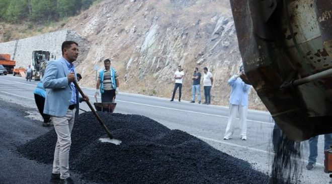 Feke’de sıcak asfalt atağı