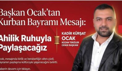 Başkan Ocak’tan Kurban Bayramı Mesajı: “Ahilik Ruhuyla Paylaşacağız”